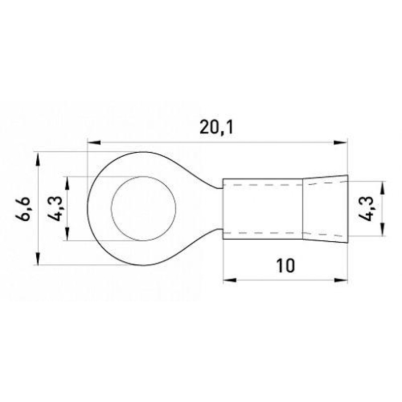 Изолированный наконечник 0.5-1.5мм.кв М4 красный (100шт) [s1036001] E.NEXT E.terminal.stand.