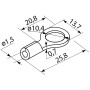 Ізольований наконечник 0.5-1.5 кв.мм. М10 (100 шт.) [A0060030004] RV 1,25-10 АСКО