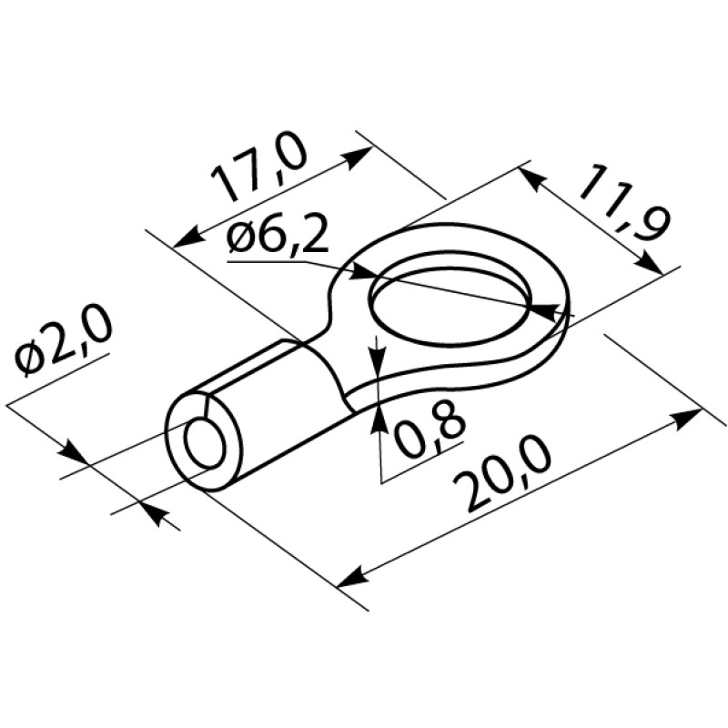 Изолированный наконечник 1.5-2.5кв.мм. М6 (100 шт.) [A0060030006] RV 2-6 АСКО