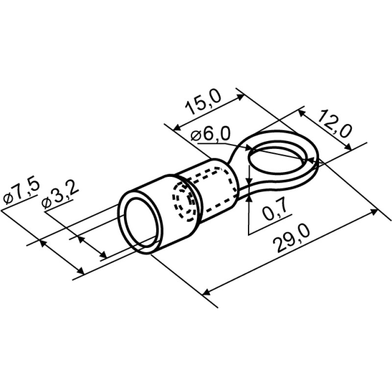 Изолированный наконечник 2.5-4кв.мм. М6 (100 шт.) [A0060030010] RV 3,5-6 АСКО