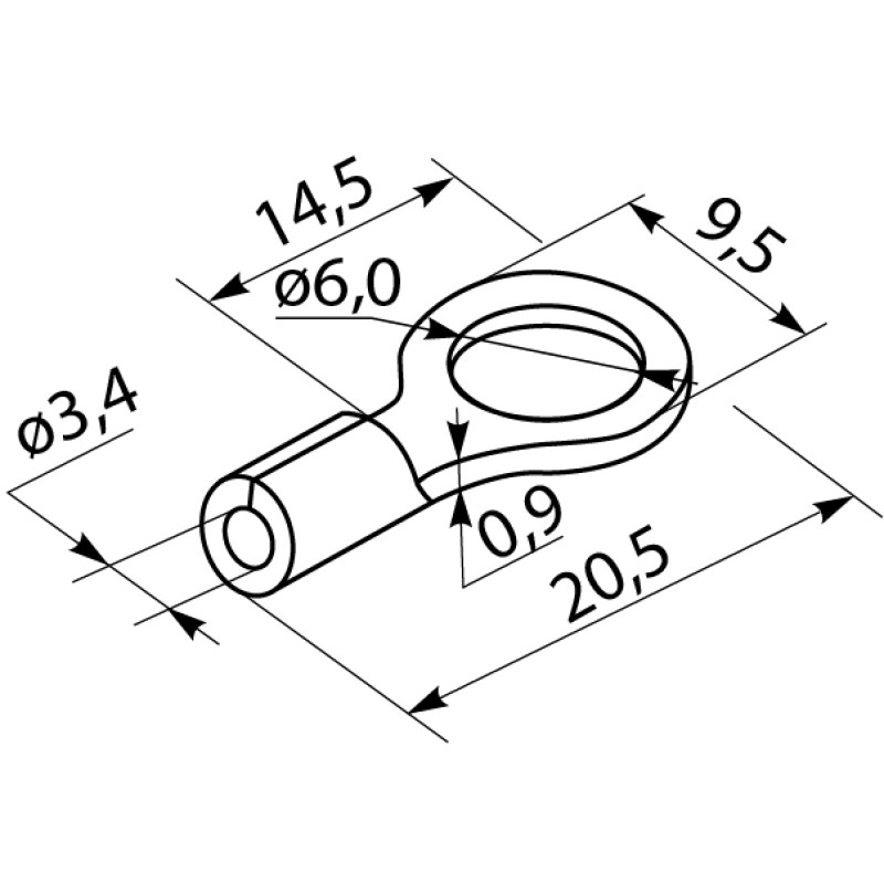 Изолированный наконечник 4-6кв.мм. М6 (100 шт.) [A0060030013] RV 5,5-6 АСКО