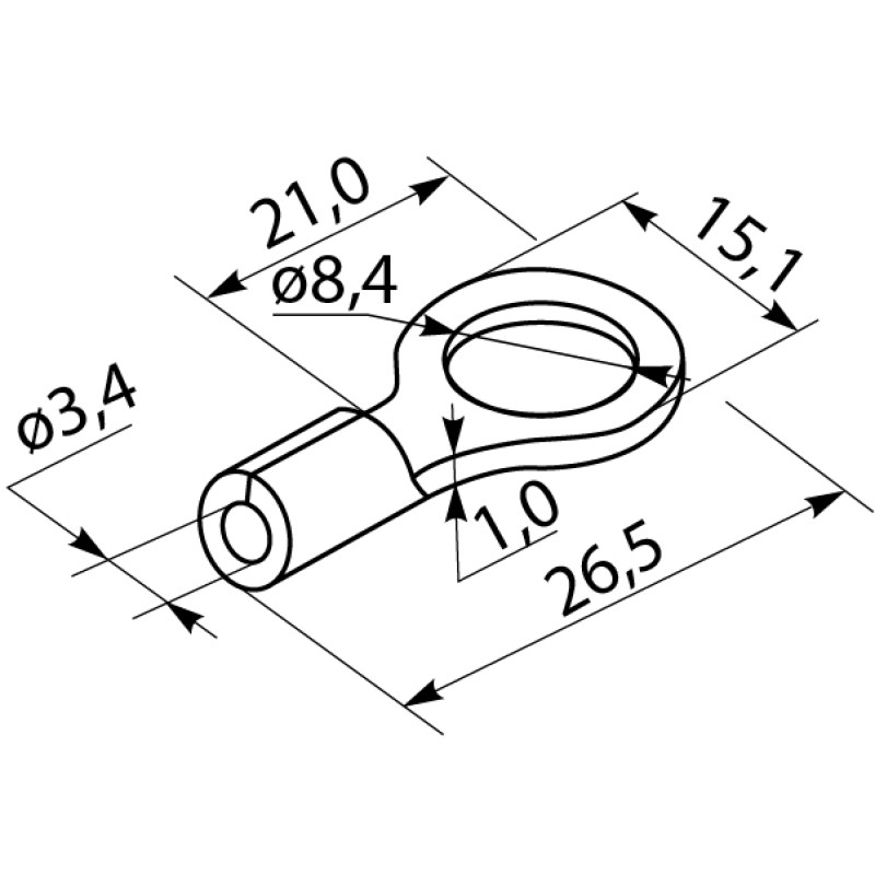 Изолированный наконечник 4-6кв.мм. М8 (100 шт.) [A0060030014] RV 5,5-8 АСКО