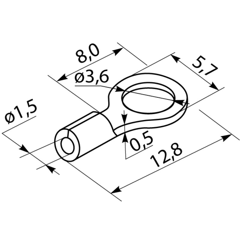 Изолированный наконечник 0.5-1.5кв.мм. М3 (100 шт.) [A0060030044] RV 1,25-3,7 АСКО