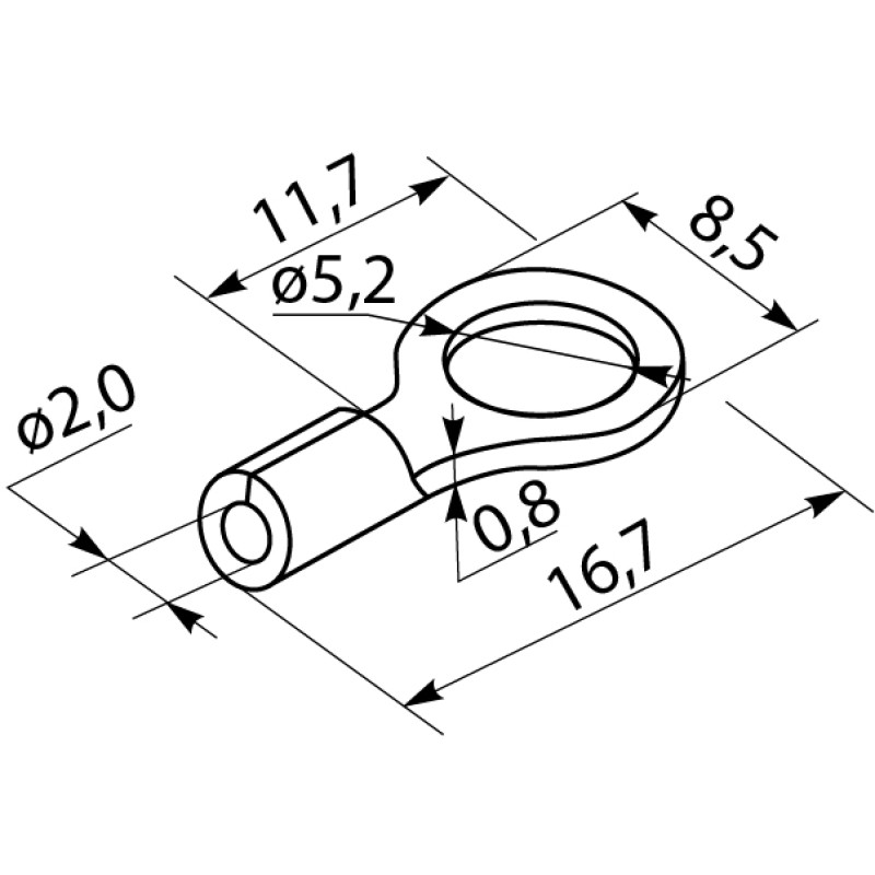 Ізольований наконечник 1.5-2.5 кв.мм. М5 (100 шт.) [A0060030050] RV 2-5 АСКО