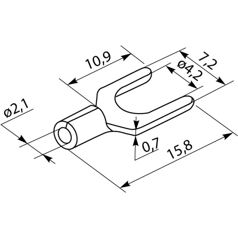 Изолированный наконечник (вилка) 1.5-2.5кв.мм. М4 (100 шт.) [A0060040003] SV 2-4V АСКО