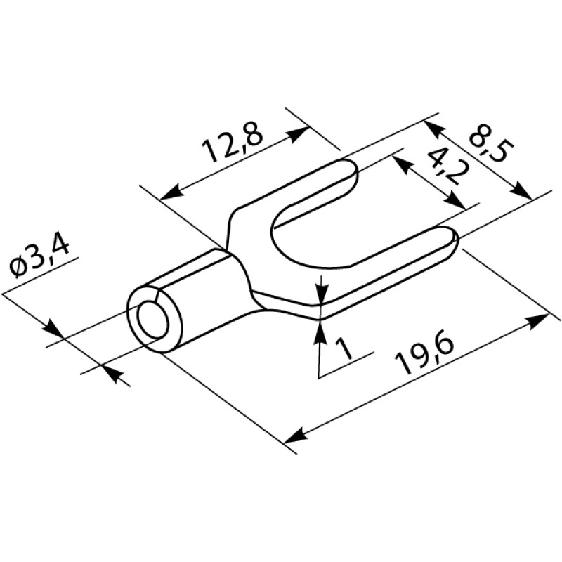 Изолированный наконечник (вилка) 4-6кв.мм. М4 (100 шт.) [A0060040004] SV 5,5-4 АСКО