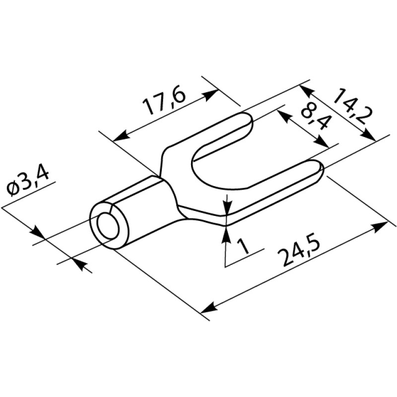 Изолированный наконечник (вилка) 4-6кв.мм. М8 (100 шт.) [A0060040006] SV 5,5-8 АСКО