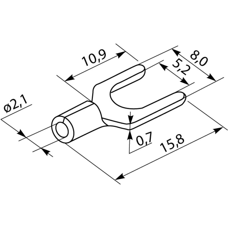 Изолированный наконечник (вилка) 1.5-2.5кв.мм. М5 (100 шт.) [A0060040009] SV 2-5 АСКО