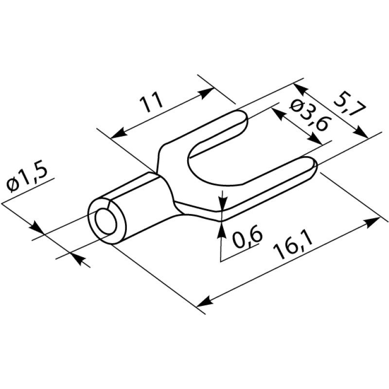 Изолированный наконечник (вилка) 0.5-1.5кв.мм. М3 (100 шт.) [A0060040033] SV 1,25-3,7 АСКО