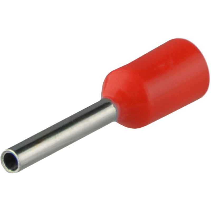 Изолированный наконечник 0.5кв.мм. гильза: 8мм красный (100 шт.) [A0060010044] НТ 0,5-08 АСКО