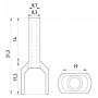 Двойной изолированный наконечник 2x16мм.кв L14 серый (100шт) [s4037012] E.NEXT e.terminal.stand.te.2.16.grey