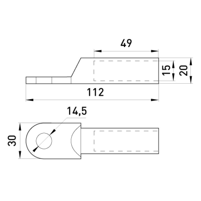 Оцинкований кабельний наконечник 120мм.кв M14 (1 шт.) [s021008] E.NEXT e.end.stand.z.120