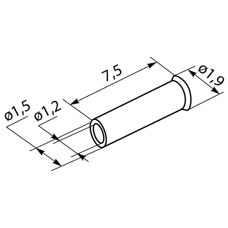 Неизолированный наконечник 0.75кв.мм. гильза: 7.5мм (100 шт.) [A0060110002] EN7506 АСКО