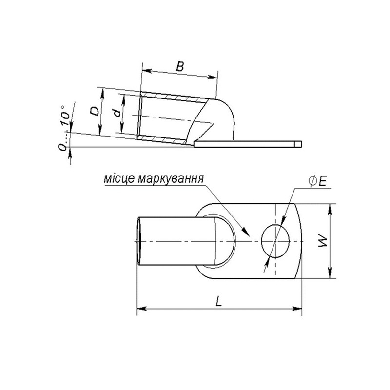 Алюминиевый кабельный наконечник 120кв.мм M12 (1 шт.) [331-1C] OZKA
