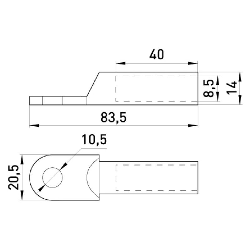 Алюмінієвий кабельний наконечник 35мм.кв M10 (1 шт.) [s020004] E.NEXT e.end.stand.a.35