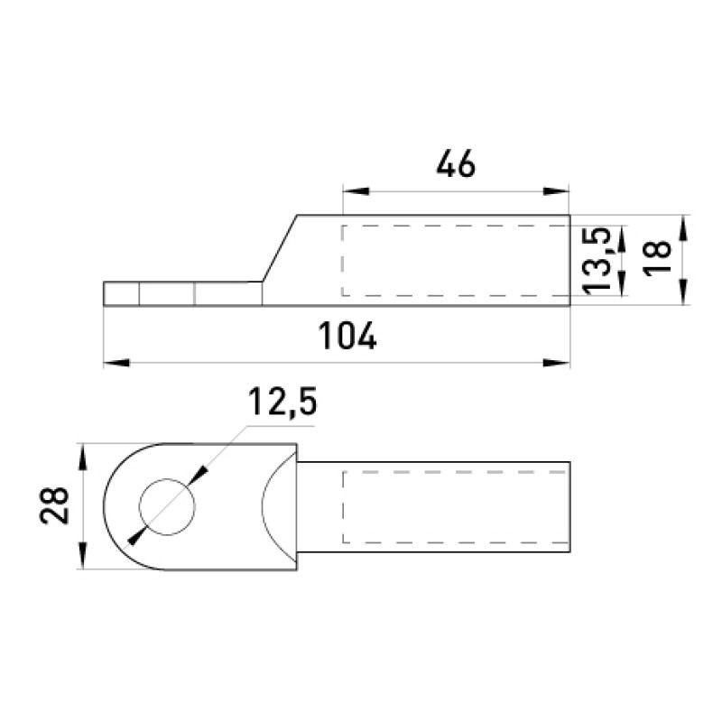 Оцинкований кабельний наконечник 95мм.кв M12 (1 шт.) [s021007] E.NEXT e.end.stand.z.95