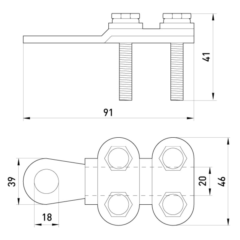 Наконечник кабельный на винтах 210-250мм.кв М18 [s0170006] E.NEXT e.end.stand.clamp.210.250