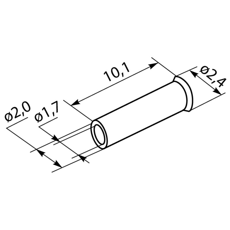 Неизолированный наконечник 1.5кв.мм. гильза: 10.1мм (100 шт.) [A0060110004] EN1510 АСКО