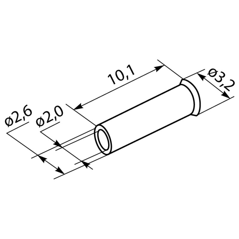 Неизолированный наконечник 2.5кв.мм. гильза: 10.1мм (100 шт.) [A0060110009] EN2510 АСКО