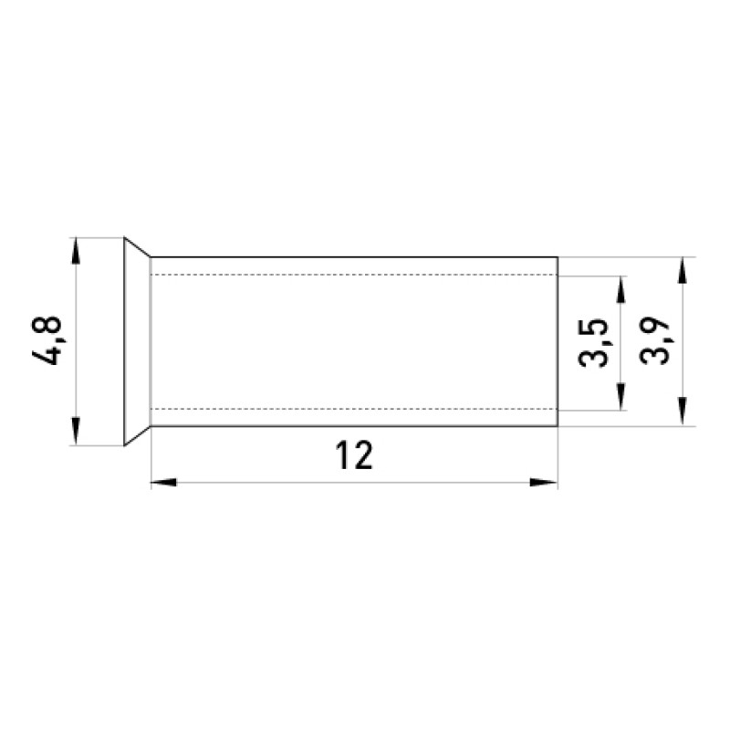 Неизолированный наконечник 6мм.кв L12 (100шт) [s4038011] E.NEXT e.terminal.stand.en.6.12