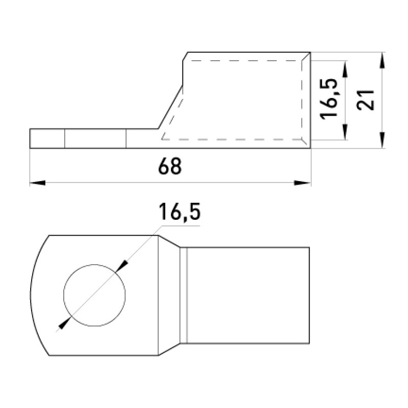 Мідний кабельний наконечник 150мм.кв М16 (1 шт.) [s040009] E.NEXT е.end.stand.sc.150