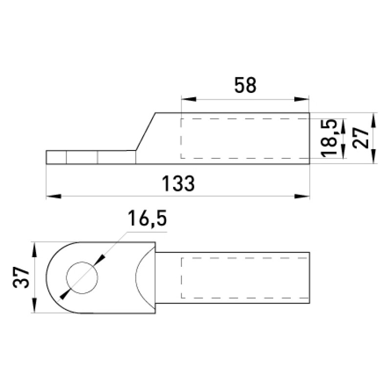 Алюмінієвий кабельний наконечник 185мм.кв M16 (1 шт.) [s020010] E.NEXT e.end.stand.a.185