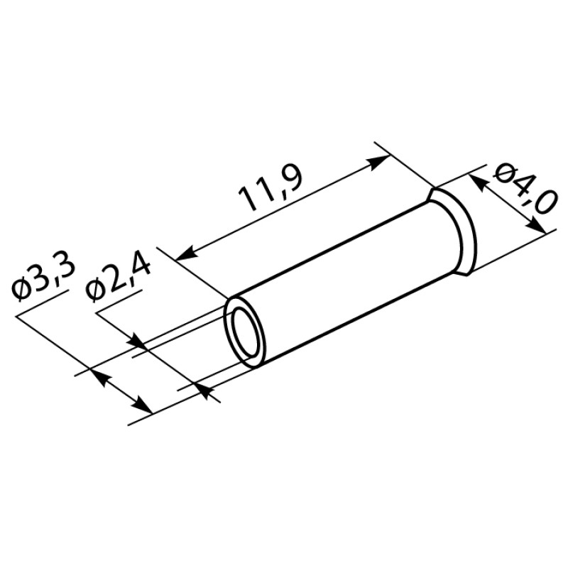 Неизолированный наконечник 4кв.мм. гильза: 11.9мм (100 шт.) [A0060110007] EN4012 АСКО