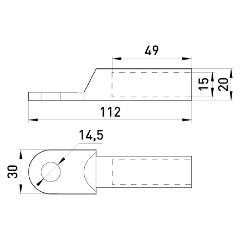 Мідний кабельний наконечник 120мм.кв M14 (1 шт.) [s039008] E.NEXT e.end.stand.dt.120