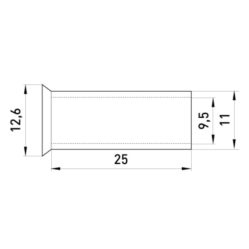 Неізольований наконечник 35мм.кв L25 (100шт) [s4038019] E.NEXT e.terminal.stand.en.35.25