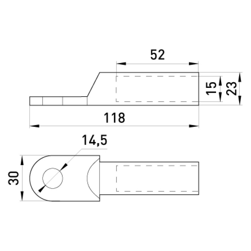 Алюмінієвий кабельний наконечник 120мм.кв M14 (1 шт.) [s020008] E.NEXT e.end.stand.a.120