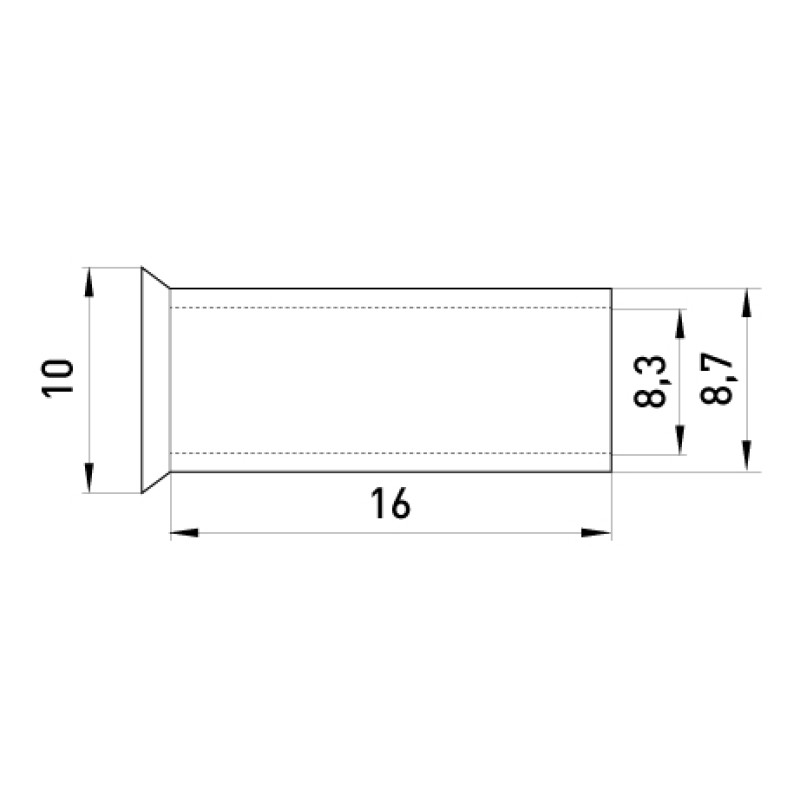Неизолированный наконечник 35мм.кв L16 (100шт) [s4038018] E.NEXT e.terminal.stand.en.35.16
