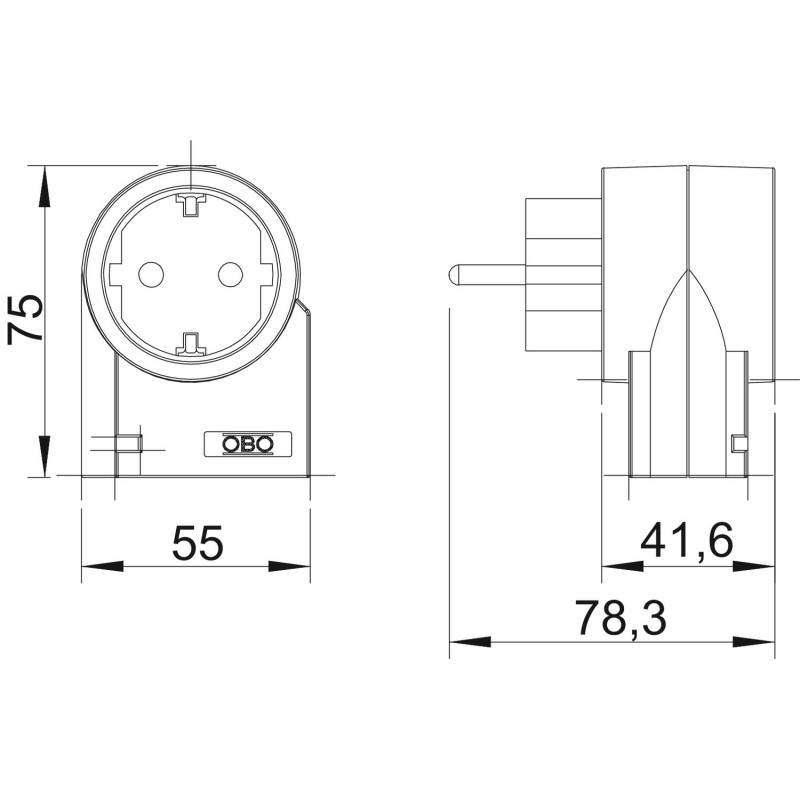 Обмежувач перенапруги 1P+N/PE 3кА 230В клас 3 (D) в розетку [5092800] FC-D OBO bettermann