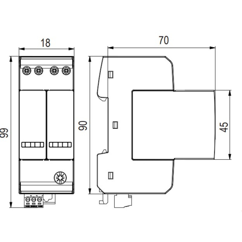 Ограничитель перенапряжения 4Р 40кА 275В [2440656] ETITEC CM T23 ETI