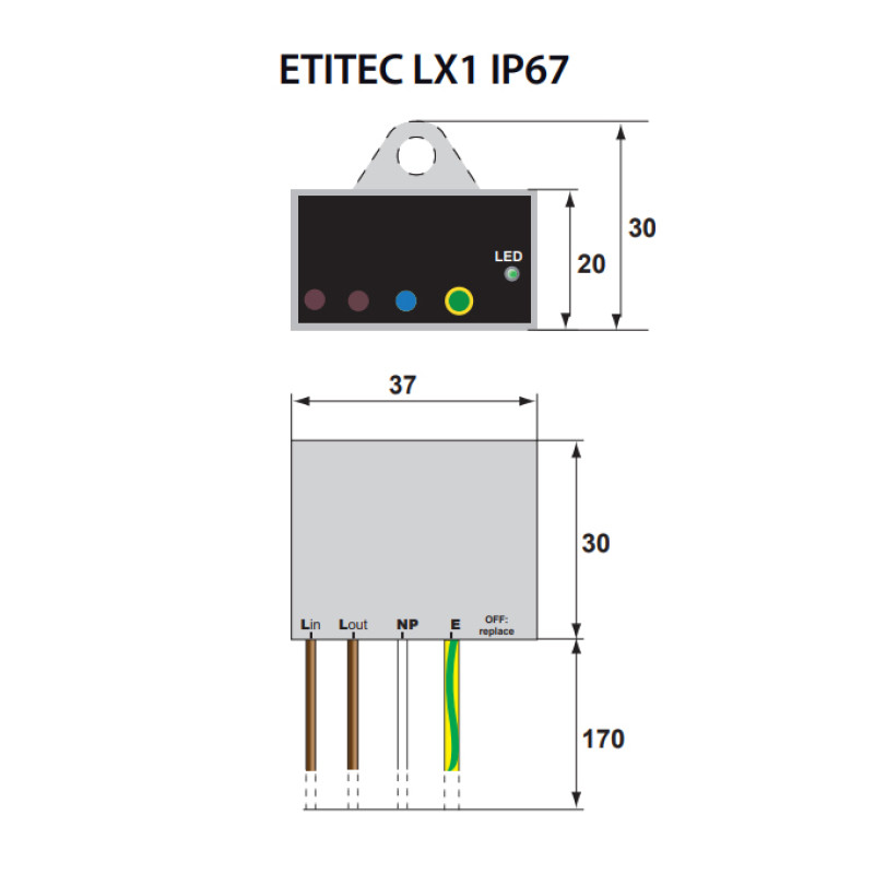 Ограничитель перенапряжения 10кА 320В [2442983] ETITEC LX1 IP67 ETI