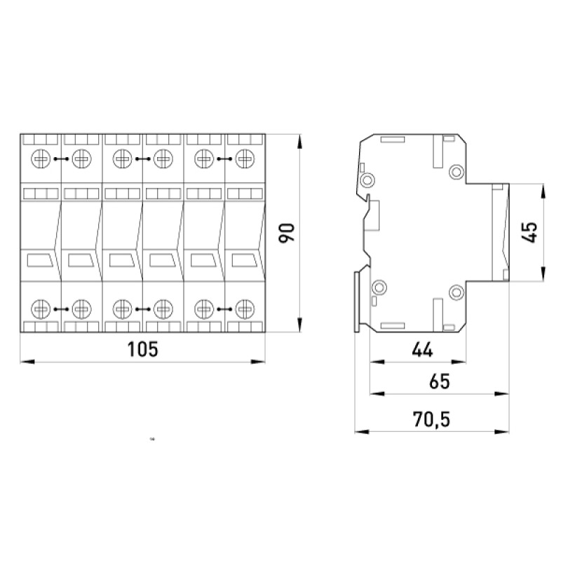 Обмежувач перенапруги 3Р 60кА 280В [81.132] e.POmI.3 LCF 90 E.NEXT