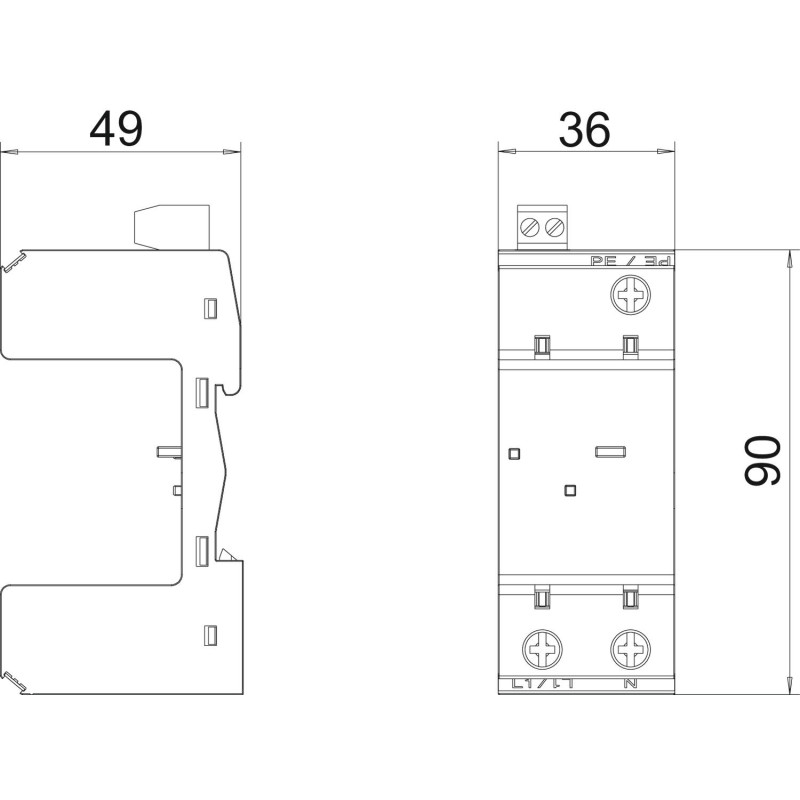 Основа обмежувача перенапруги 2P кА В клас 1+2 (B+С) з FS контактом [5096654] MB2+FS OBO bettermann