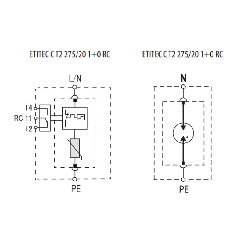Ограничитель перенапряжения 1Р 40кА 275В [2440394] ETITEC C T2 ETI