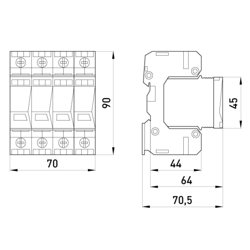 Обмежувач перенапруги 4Р 50кА 280В [81.004] e.POI.4 E.NEXT