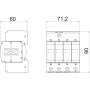 Обмежувач перенапруги 4P 40кА 280В клас 2 (С) [5094627] V20-C 4-280 OBO bettermann