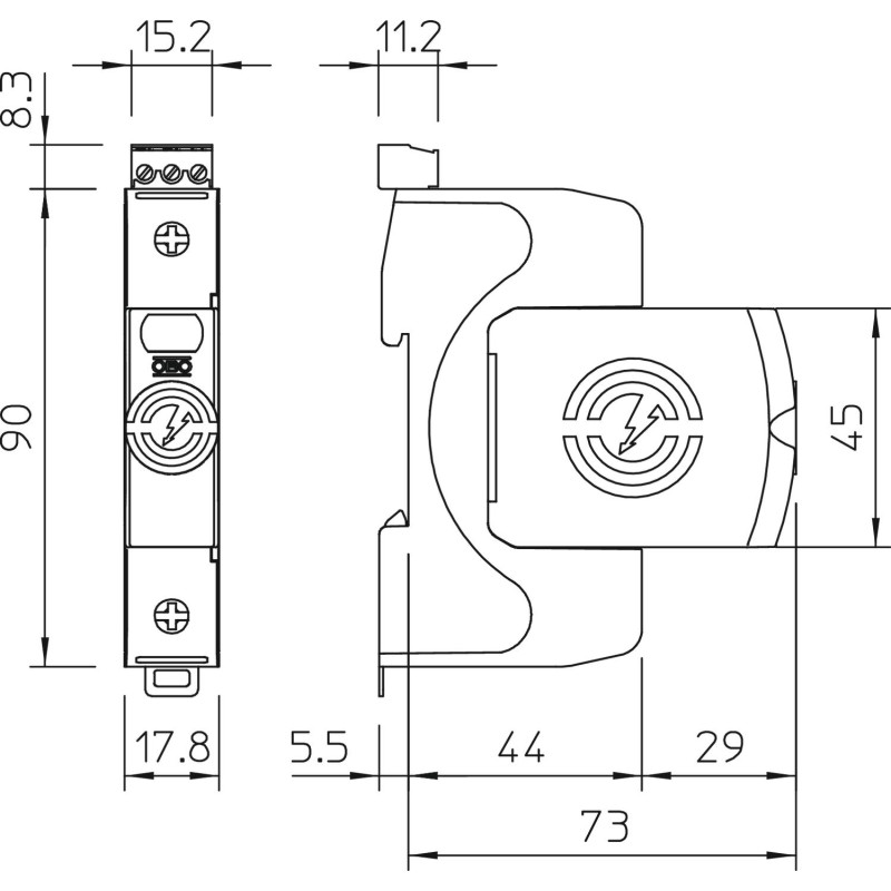 Обмежувач перенапруги 1P 40кА 280В клас 2 (С) з FS контактом [5095281] V20-1+FS-280 OBO bettermann