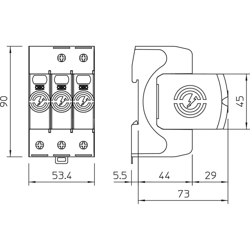 Обмежувач перенапруги 3P 120кА 280В клас 2 (С) [5095163] V20-3-280 OBO bettermann