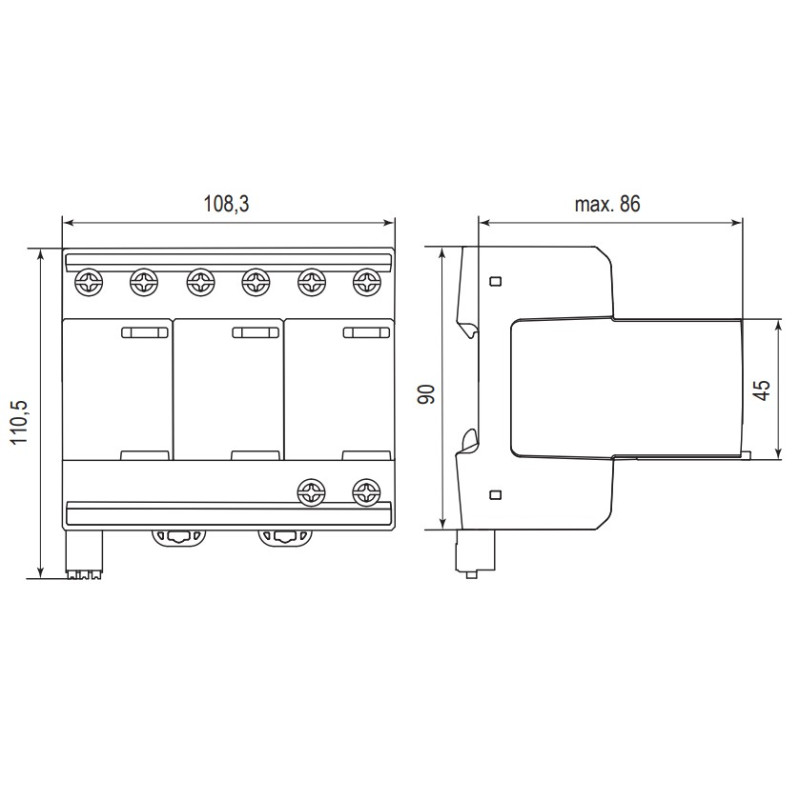 Обмежувач перенапруги 3Р 65кА 300В [2440560] ETITEC SM T12 ETI