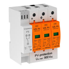 Ограничитель перенапряжения 3P 50кА 900В DC класс 1+2 (B+С) с FS контактом (PV систем) [5097448] V25-B+C 3PHFS900 OBO bettermann