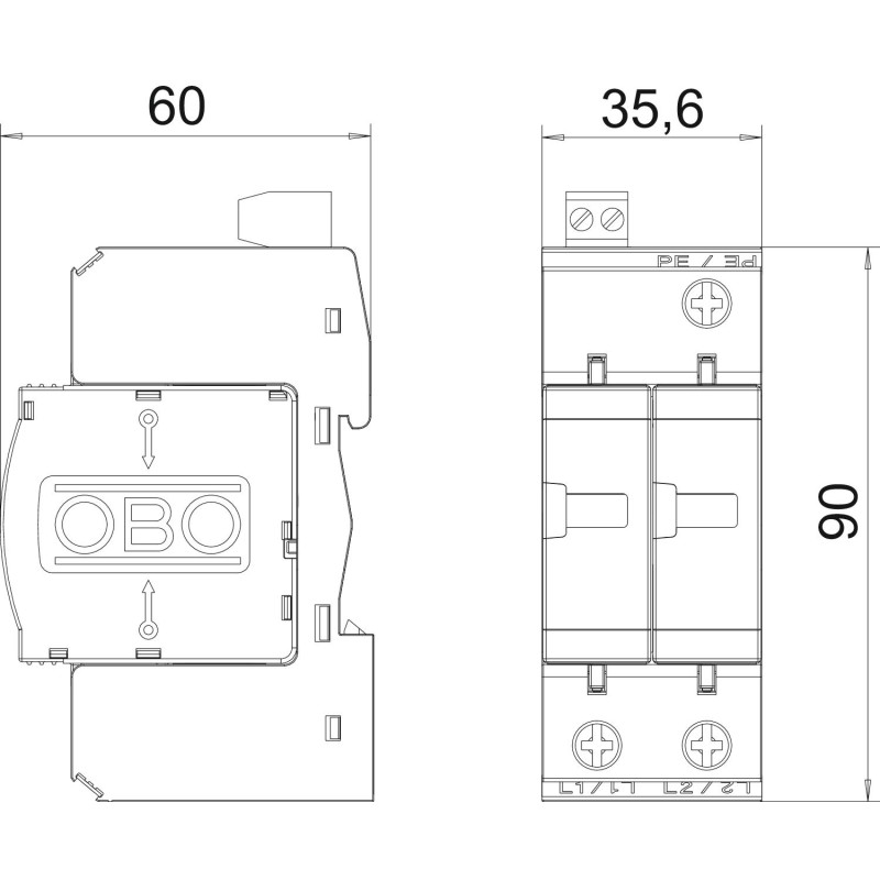 Обмежувач перенапруги 2P 40кА 150В клас 2 (С) [5094679] V20-C 2-150 OBO bettermann