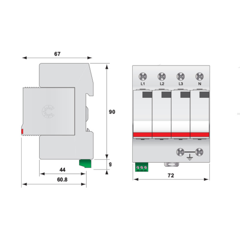 Обмежувач перенапруги 4Р 40кА 255В [2442956] ETITEC V T2 ETI