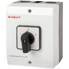Пакетный переключатель "1-0-2" 3P 20A 400V в корпусе [i0360005] e.industrial.sb.1-0-2.3.20 E.NEXT