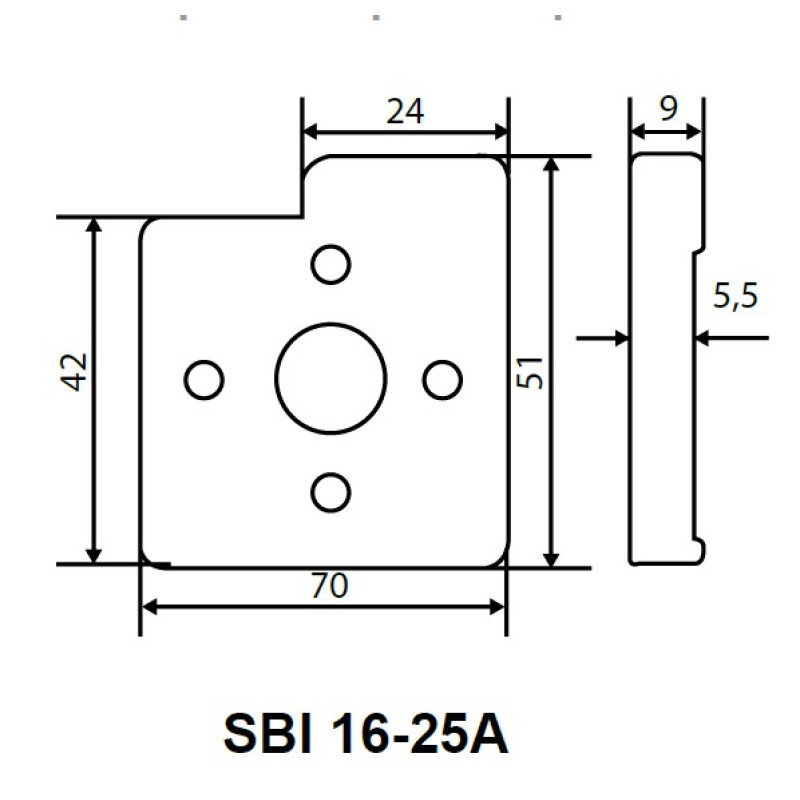 Накладка для монтажа на DIN-рейку переключателей пакетното типа SBI 16А-25А [A0110010074] ПКП SBI 16А-25А АСКО
