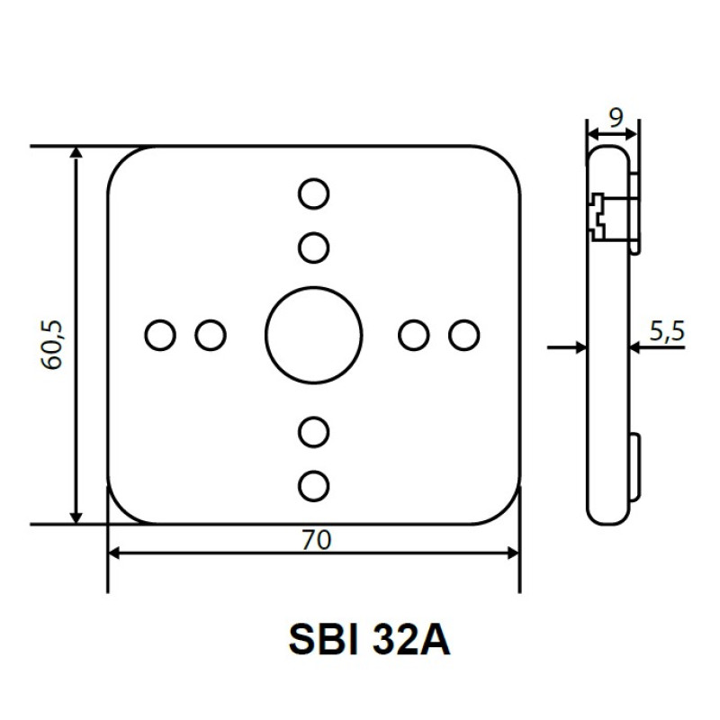 Накладка для монтажа на DIN-рейку переключателей пакетното типа SBI 32А [A0110010075] ПКП SBI 32А АСКО