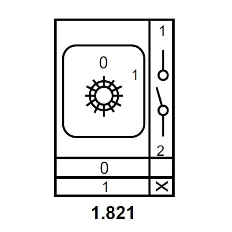 Пакетный переключатель "0-1" 1P 20A 400V [A0110010049] ПКП SBI 20A/1.821 АСКО