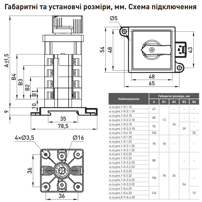 Пакетный переключатель "1-0-2" 2P 10A 440V [p093026] E.NEXT e.cs.pro.1-0-2.2.10